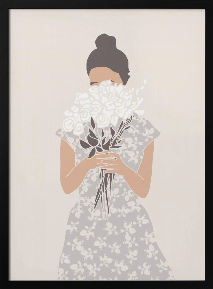 Mädchen mit Blumenstrauß | Poster