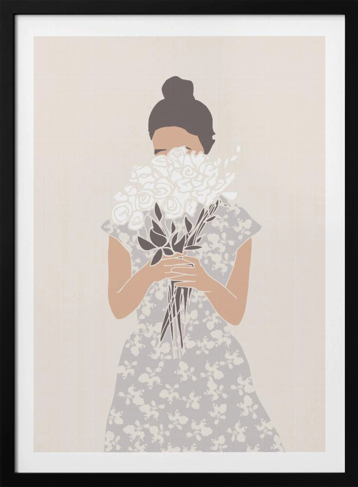 Mädchen mit Blumenstrauß | Poster