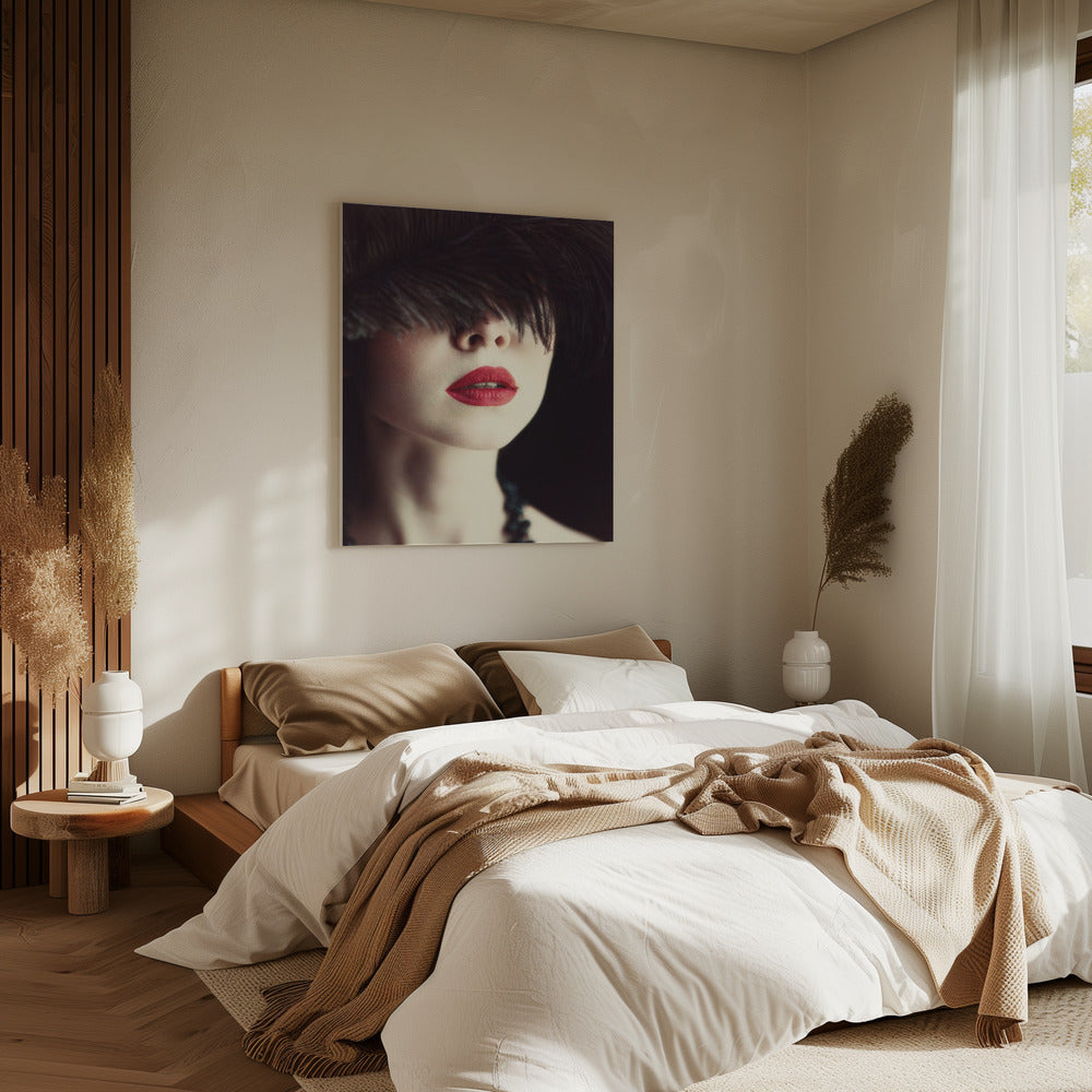 Lippen und Feder | Leinwand