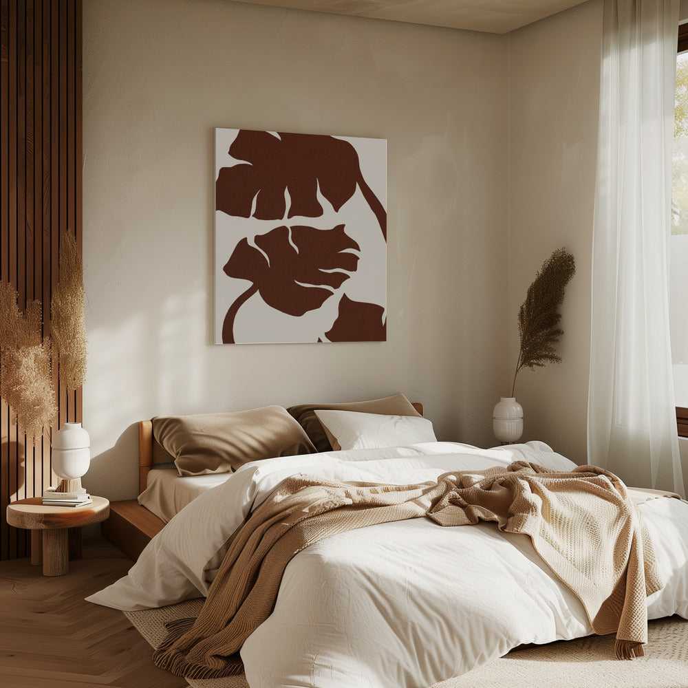 Monstera Canvas Braun | Leinwand