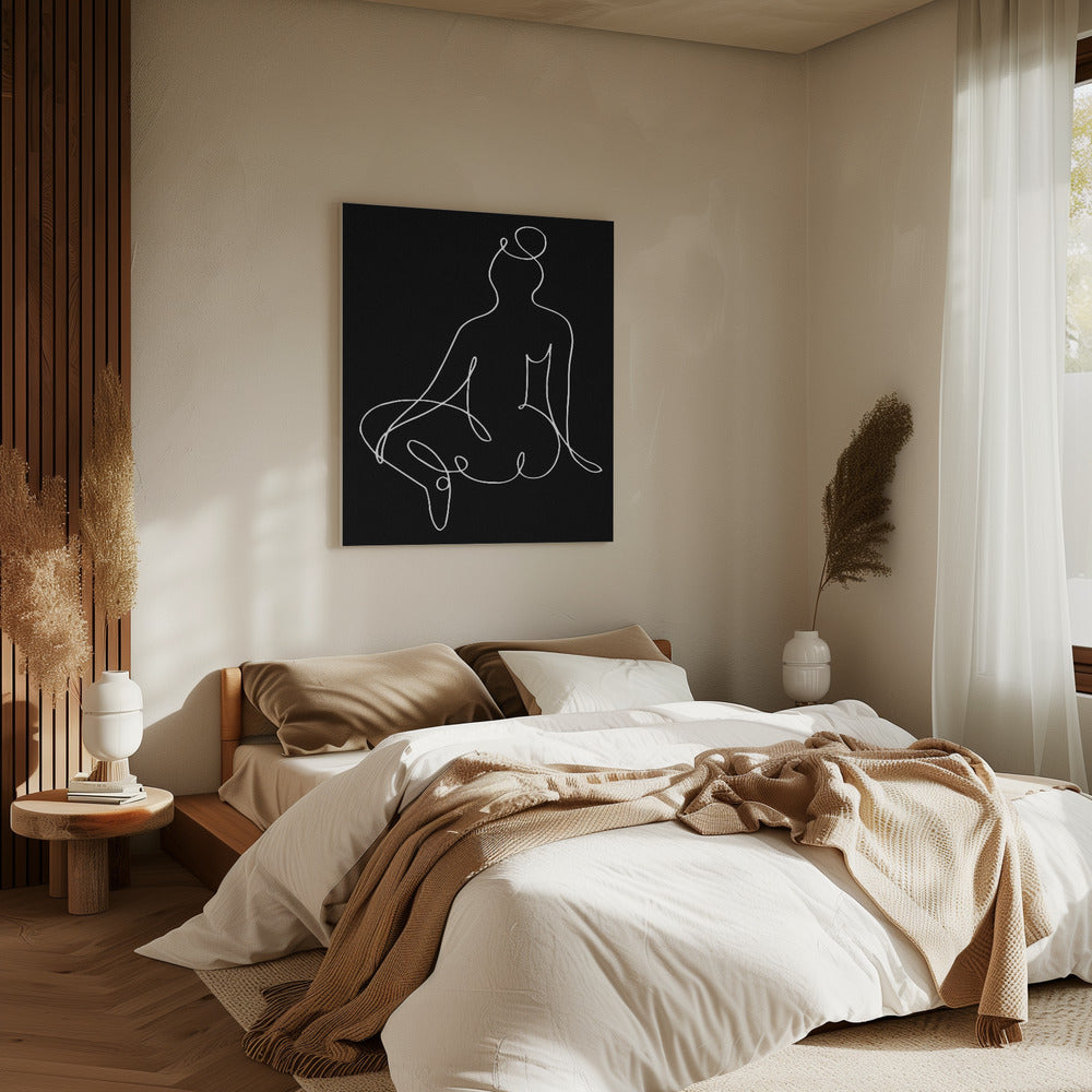 lineart_nude black pica_002_Schwarz | Leinwand