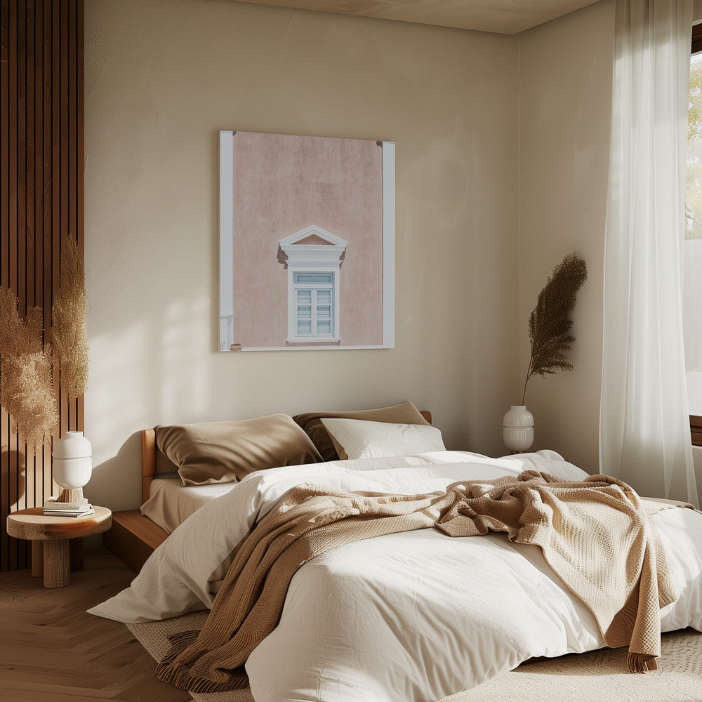 Rosa Wand und ein Giebel | Leinwand