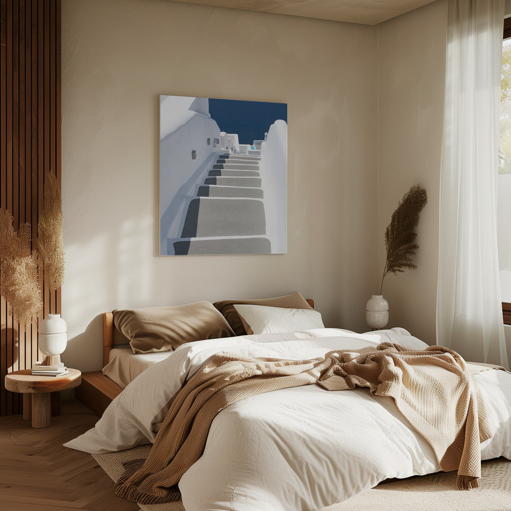 Schritte zum Pool und Meer | Leinwand
