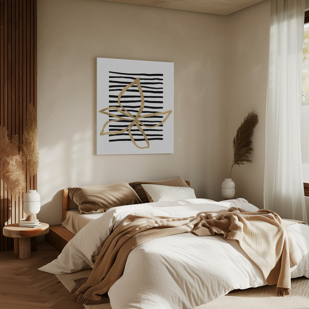 Golden Leaf Lines | Canvas