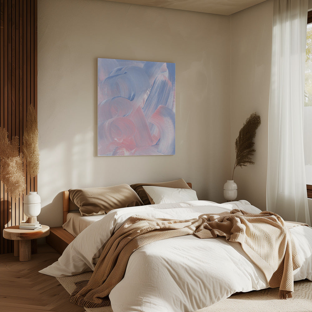 Pastel Brushstrokes In Blue And Pink Hues | Canvas
