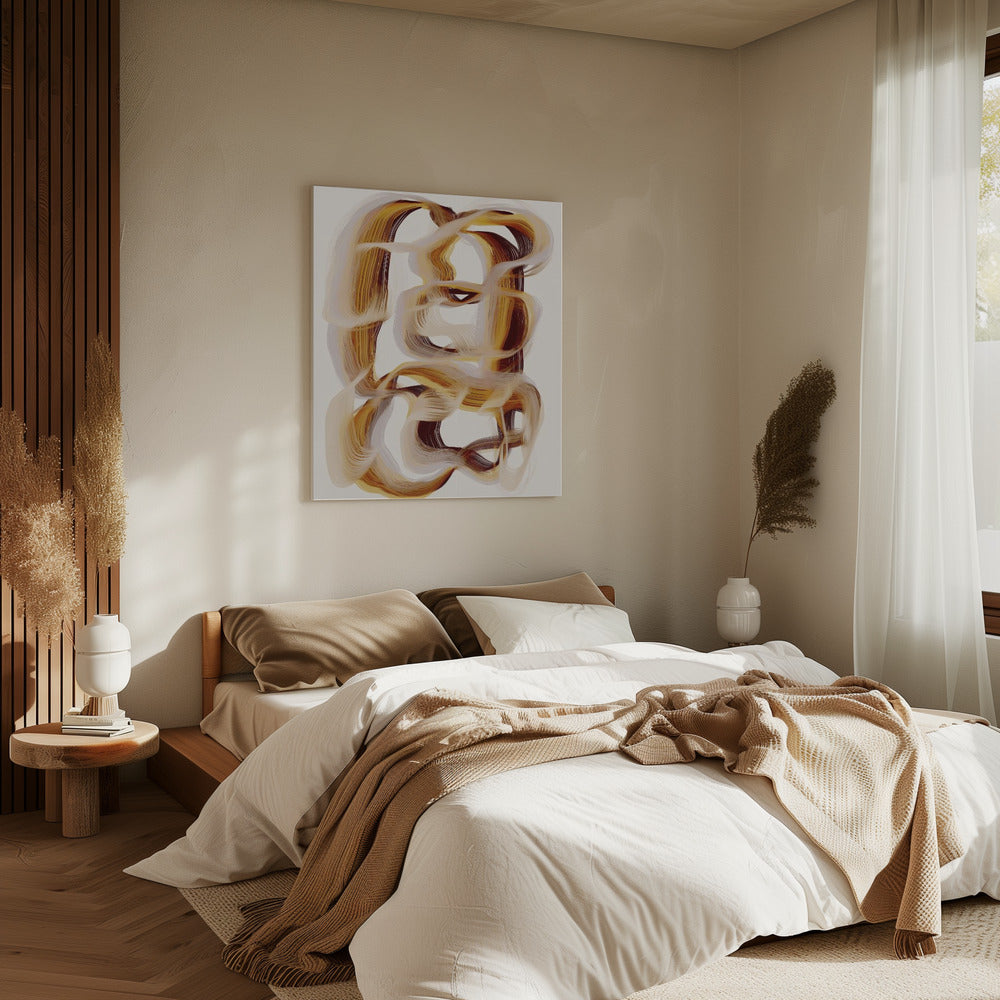 Flowing Amber Paths | Canvas