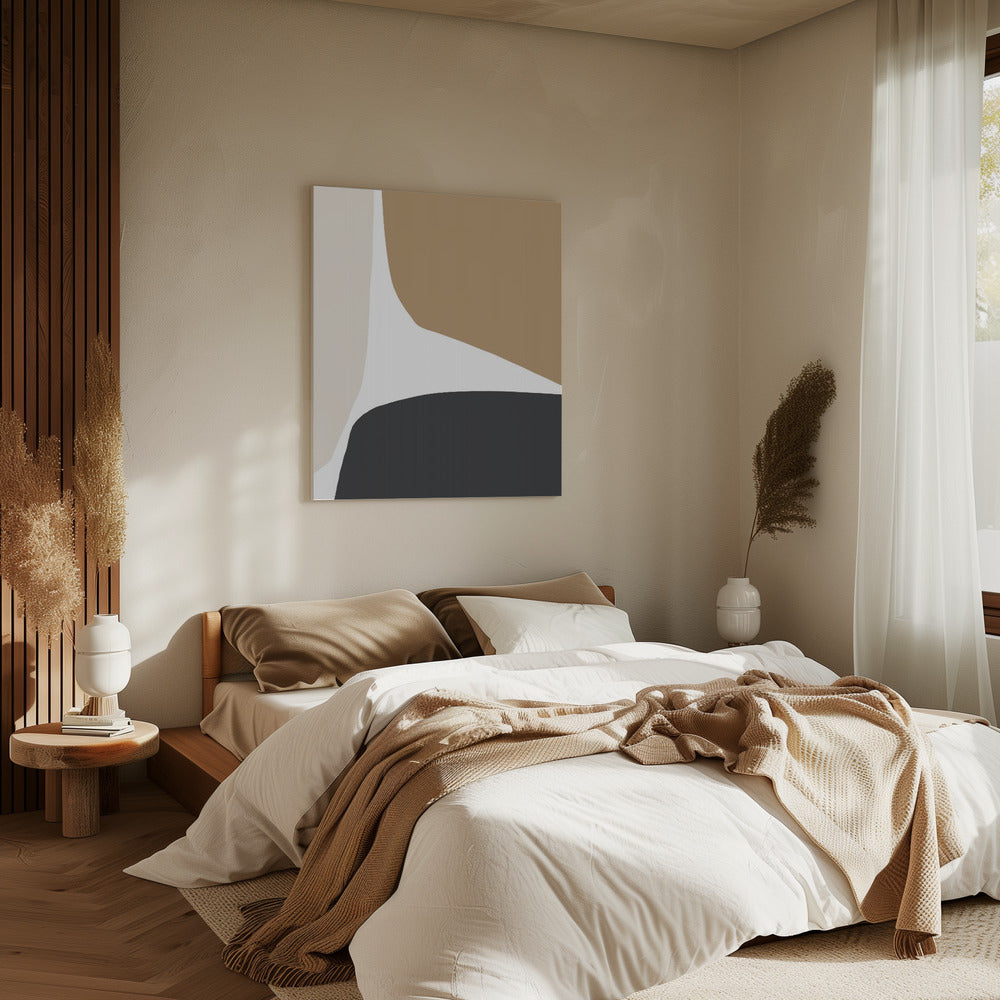 Geometrische Formen in neutralen Tönen | Leinwand