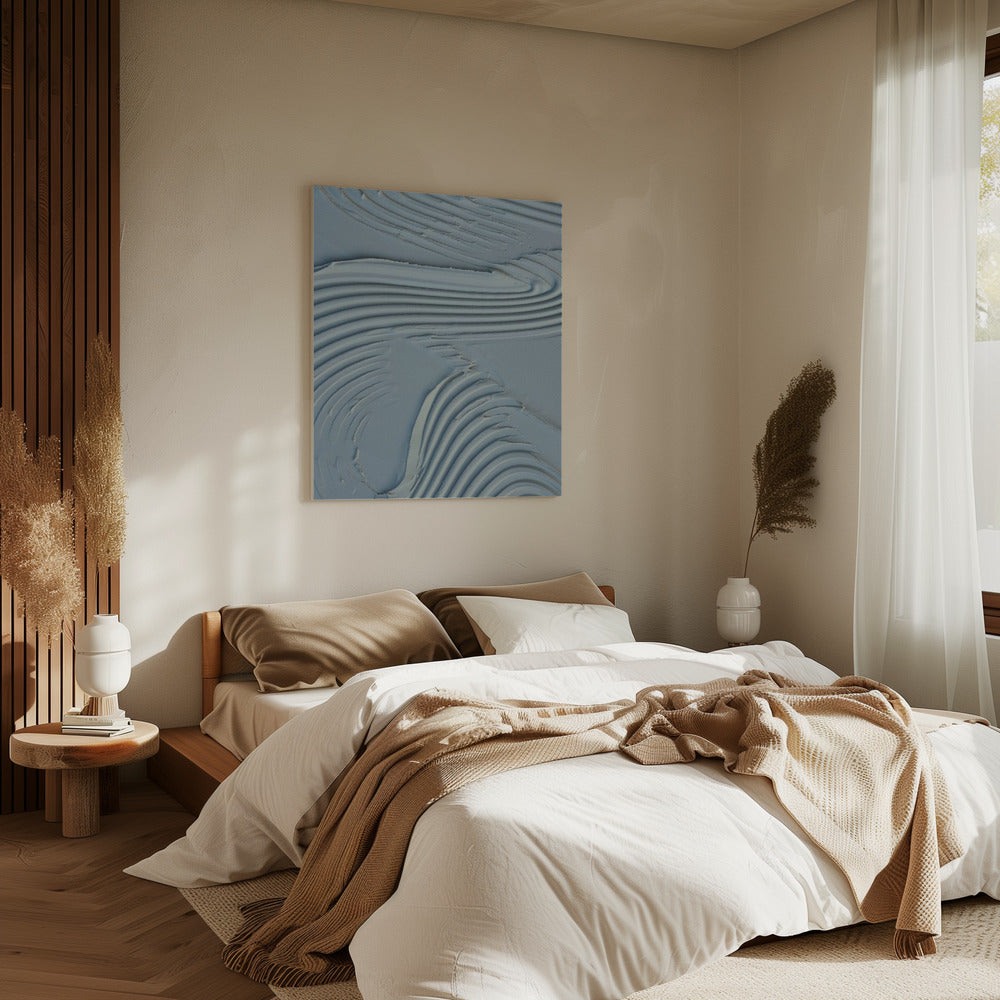 Schlammtextur 15 Blau | Leinwand