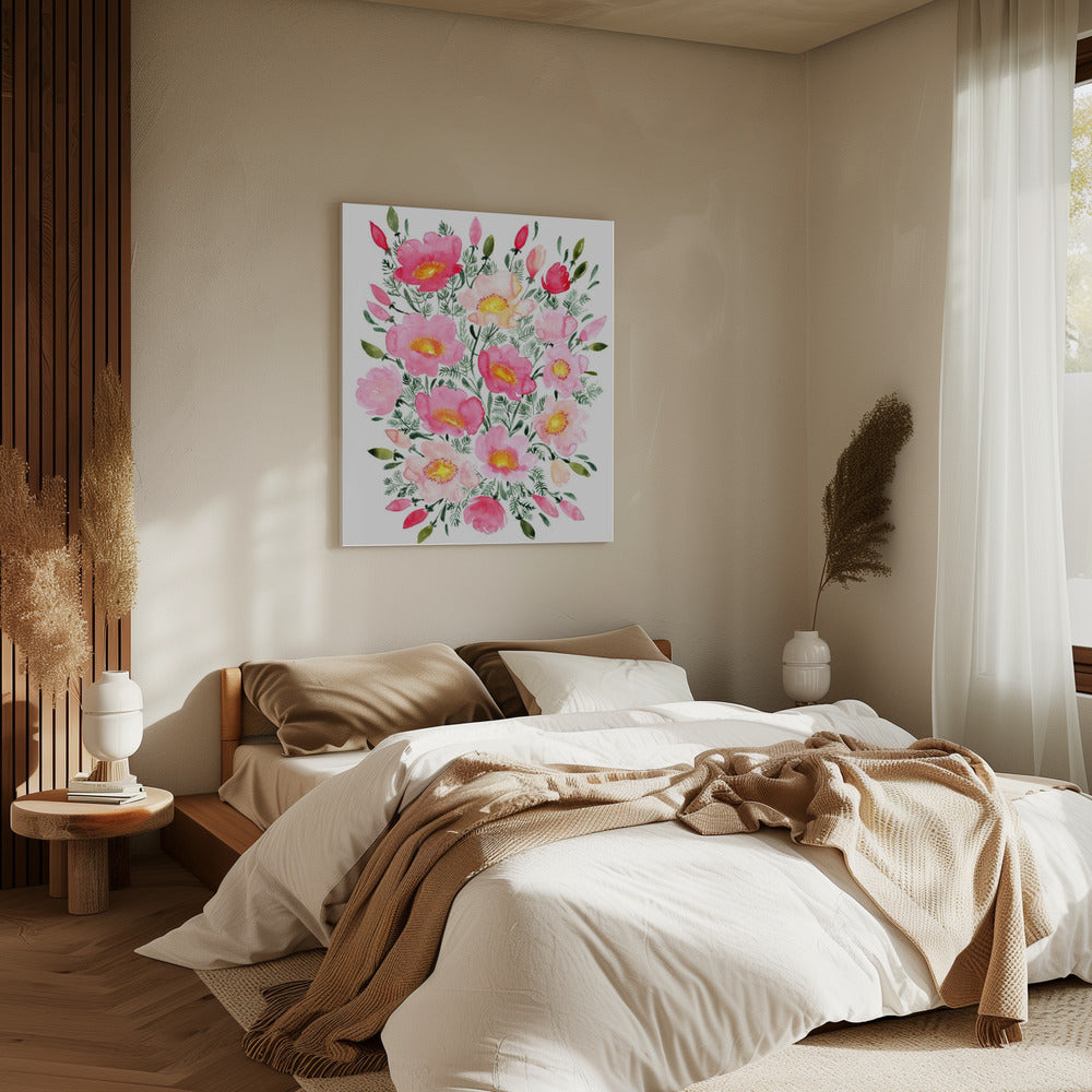 Winterlynn Blumenstrauß in Rosa | Leinwand