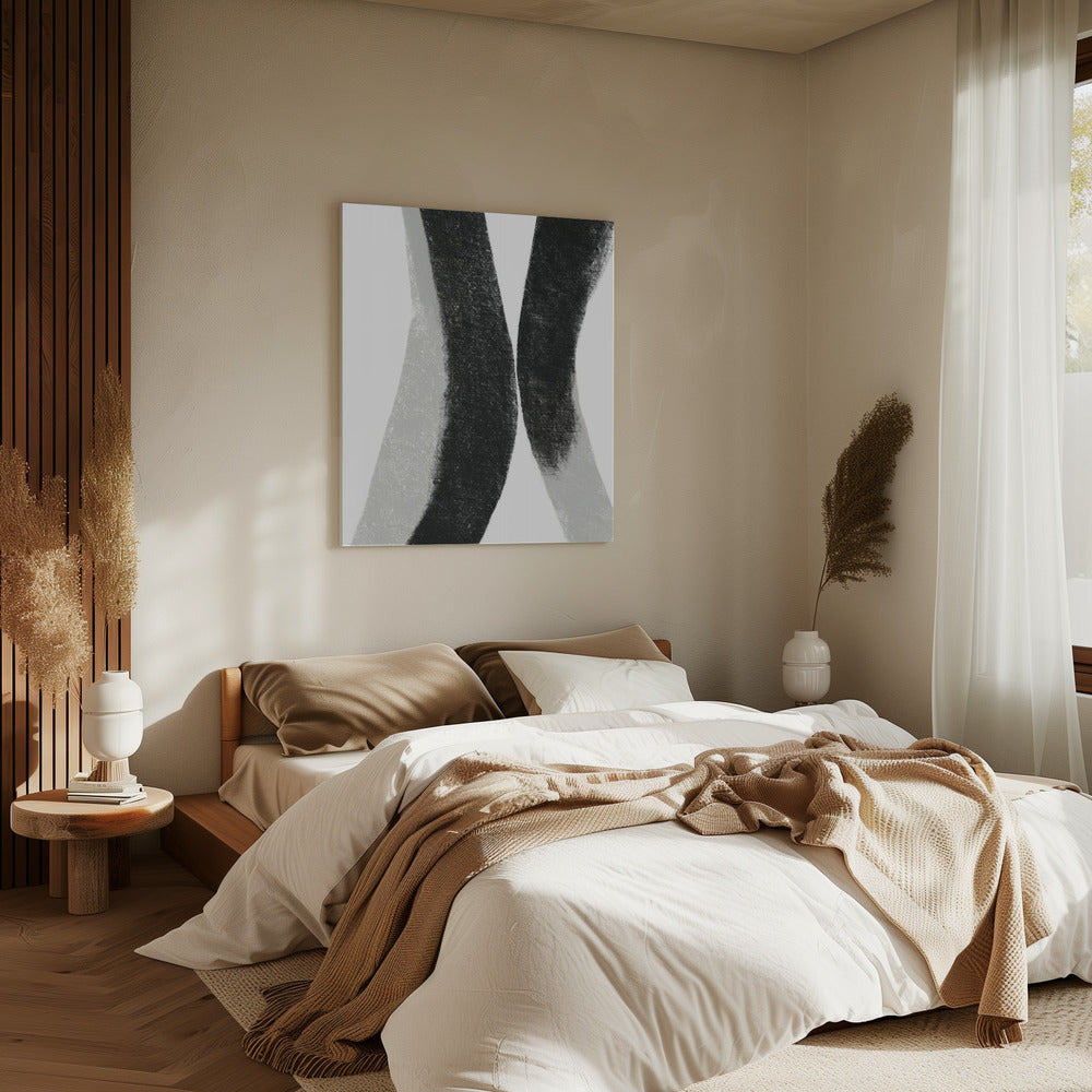 Black And Grey Strokes On A White Background | Canvas