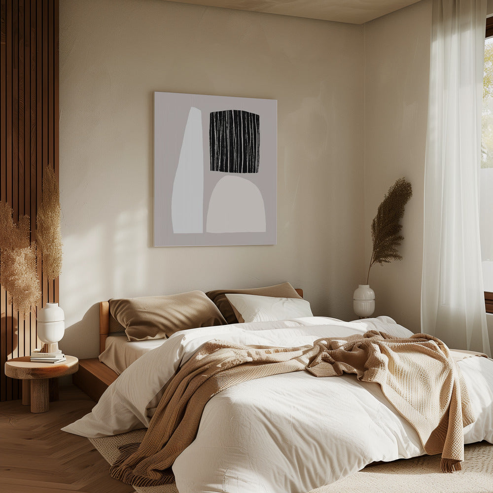Geometrische Formen in neutralen Tönen | Leinwand