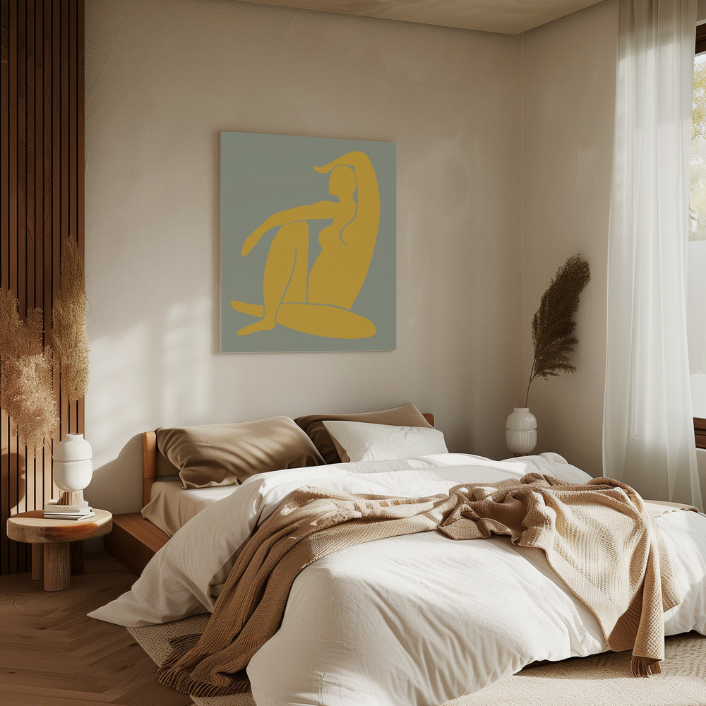 Figur Grün und Gelb Matisse Stil | Leinwand