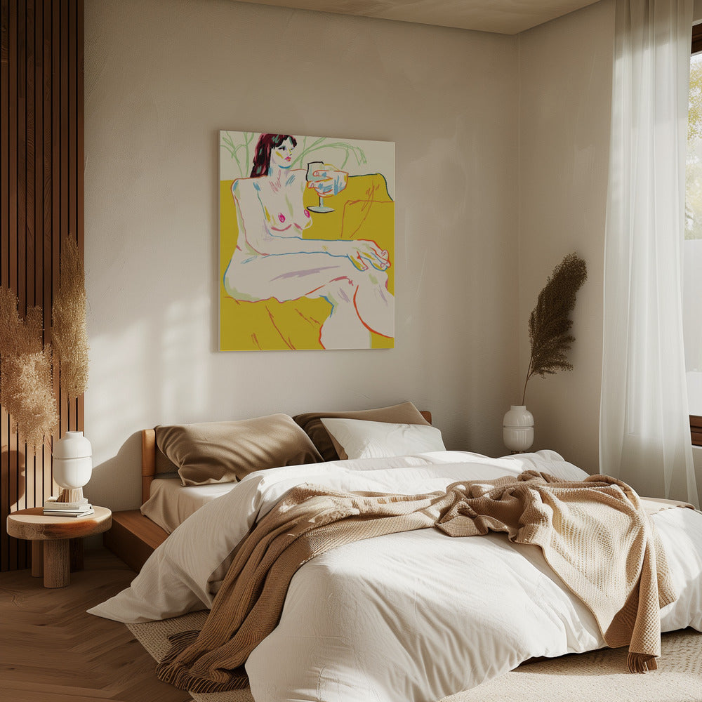 Girl With A Wineglass | Canvas