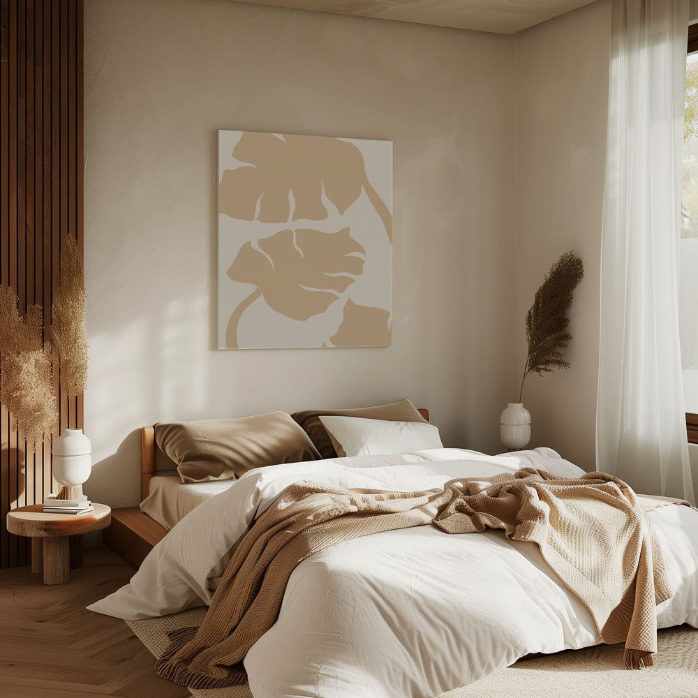 Monstera Soft orange | Canvas