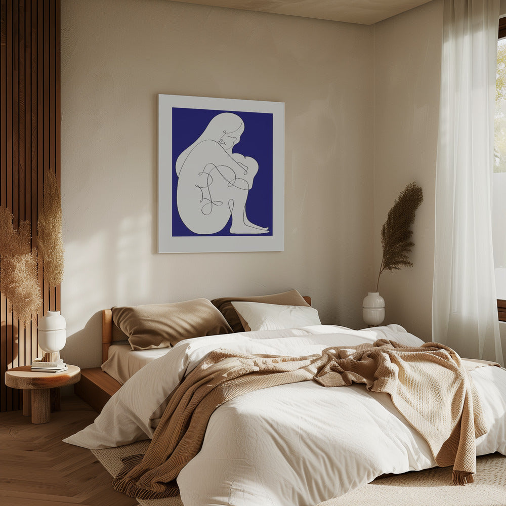 Sitzende Frau Blau | Leinwand