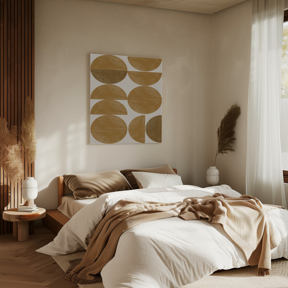 Goldener geometrischer Rhythmus | Leinwand