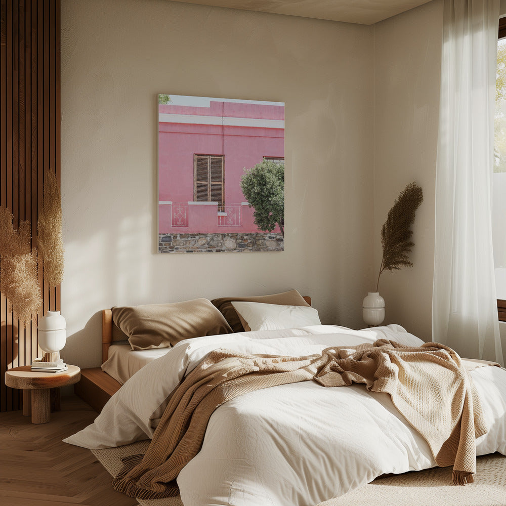 Rosa Fassade Gelassenheit | Leinwand