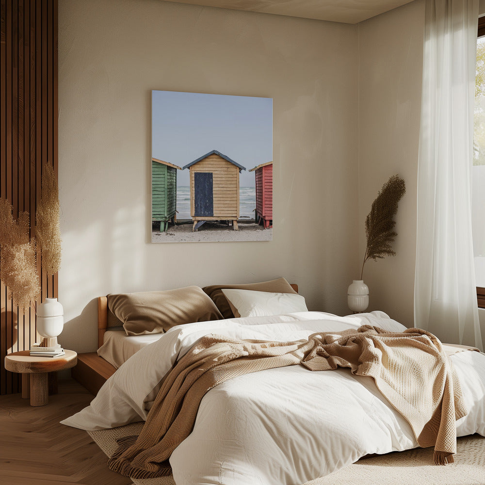 Bunte Strandhütten | Leinwand