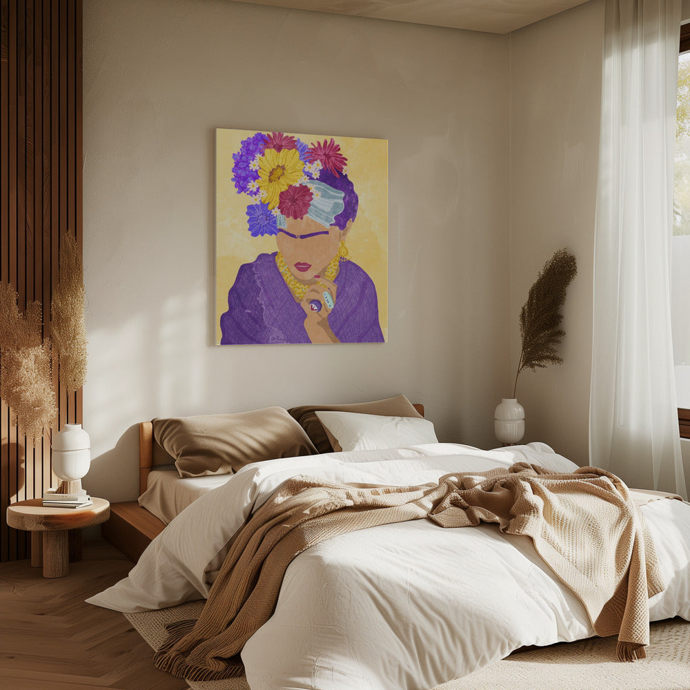Frida und Blumen | Leinwand