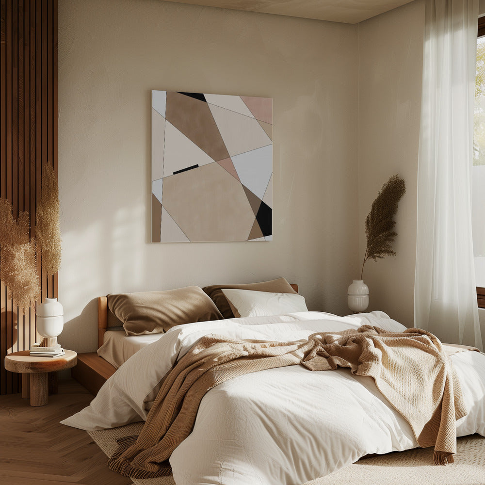 Geometrische Beige Kunst | Leinwand