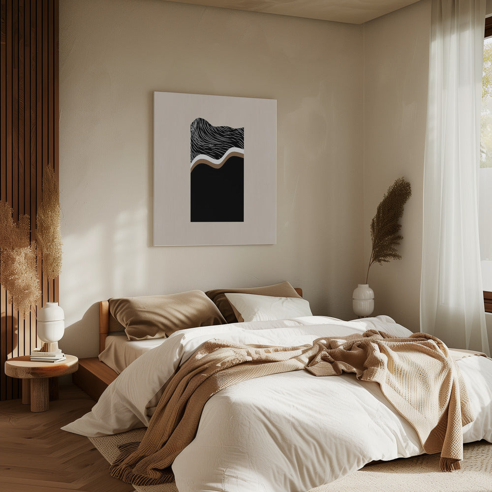 Monochrome Wellen | Leinwand
