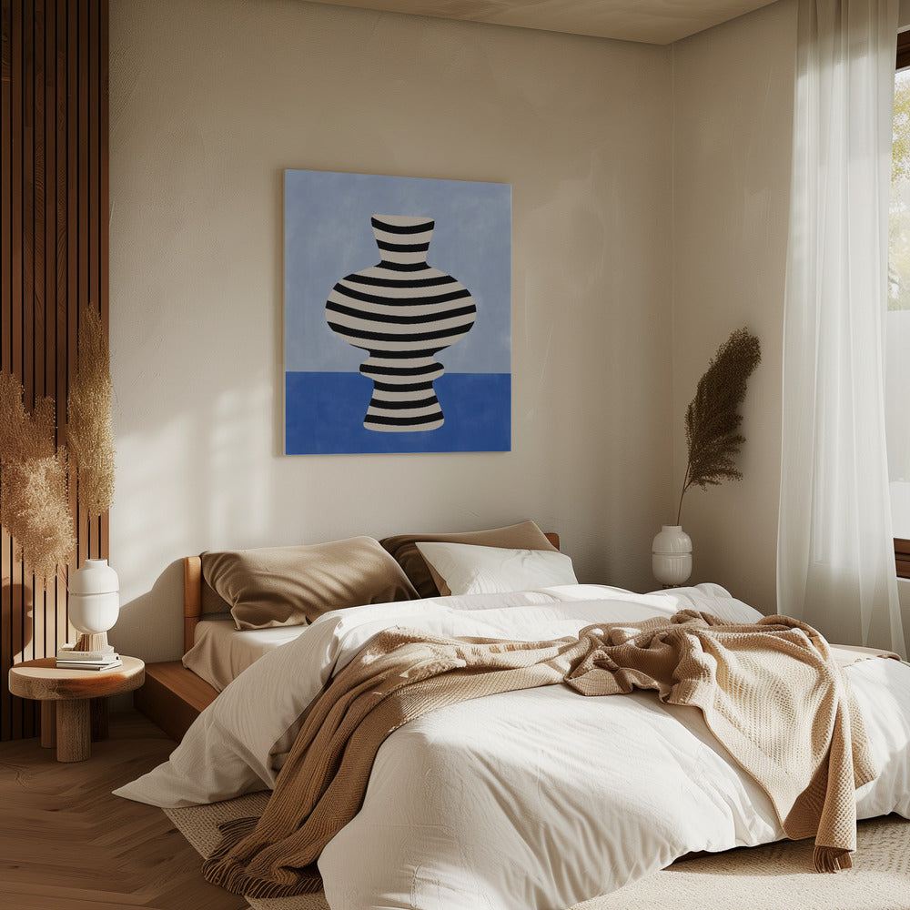 Gestreifte Vase Illusion | Leinwand