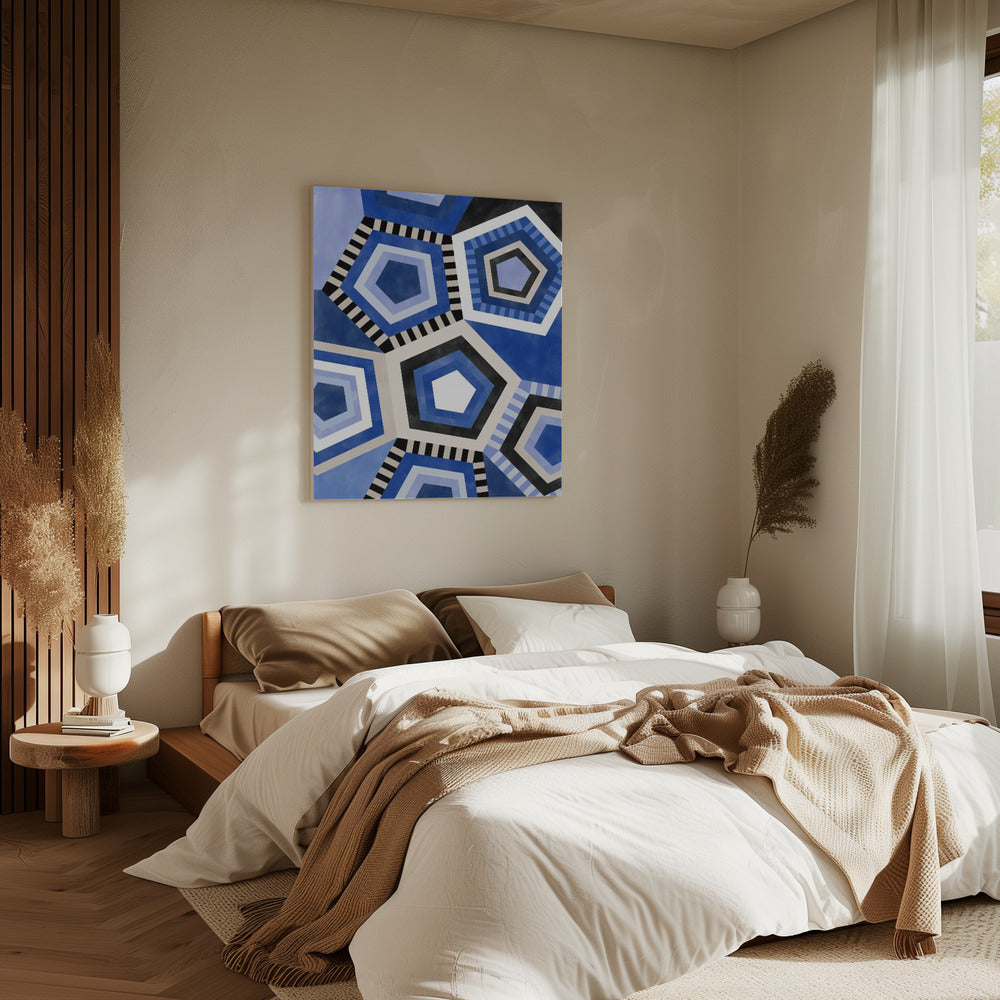 Geometrisches Muster mit sechseckiger Form | Leinwand