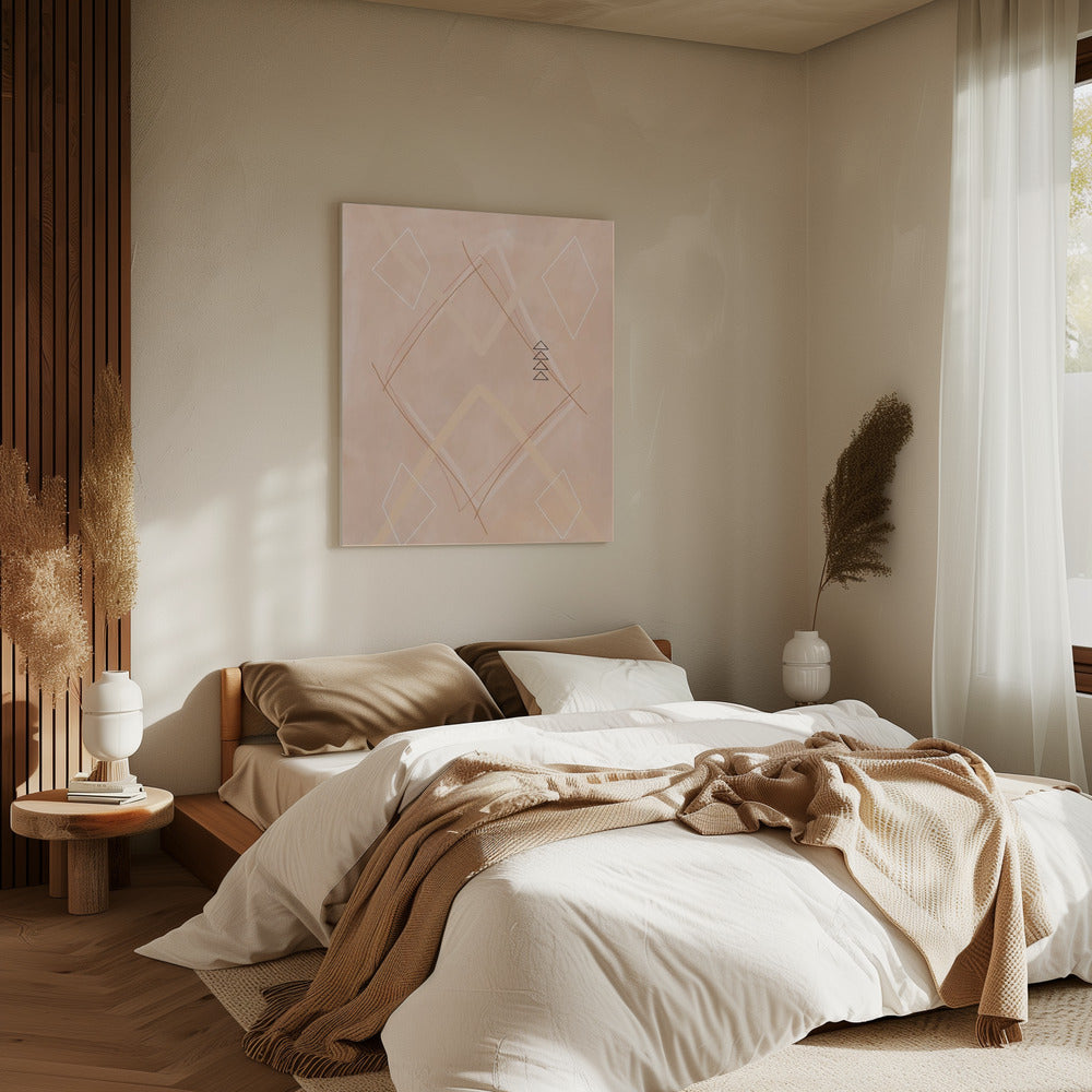 Abstrakte geometrische Kunst Beigetöne | Leinwand