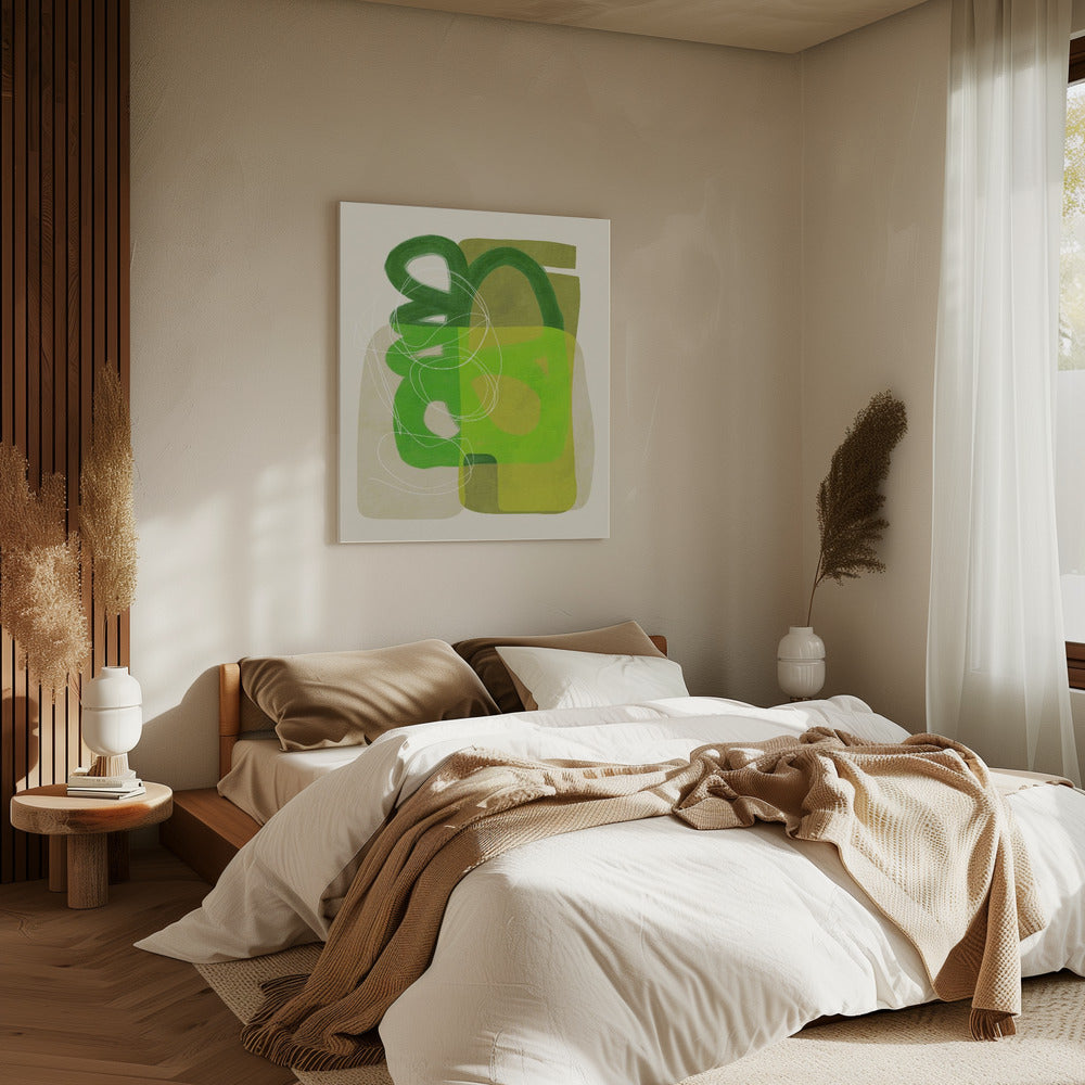 Painted Lines Green Tan 4 Kopie | Canvas