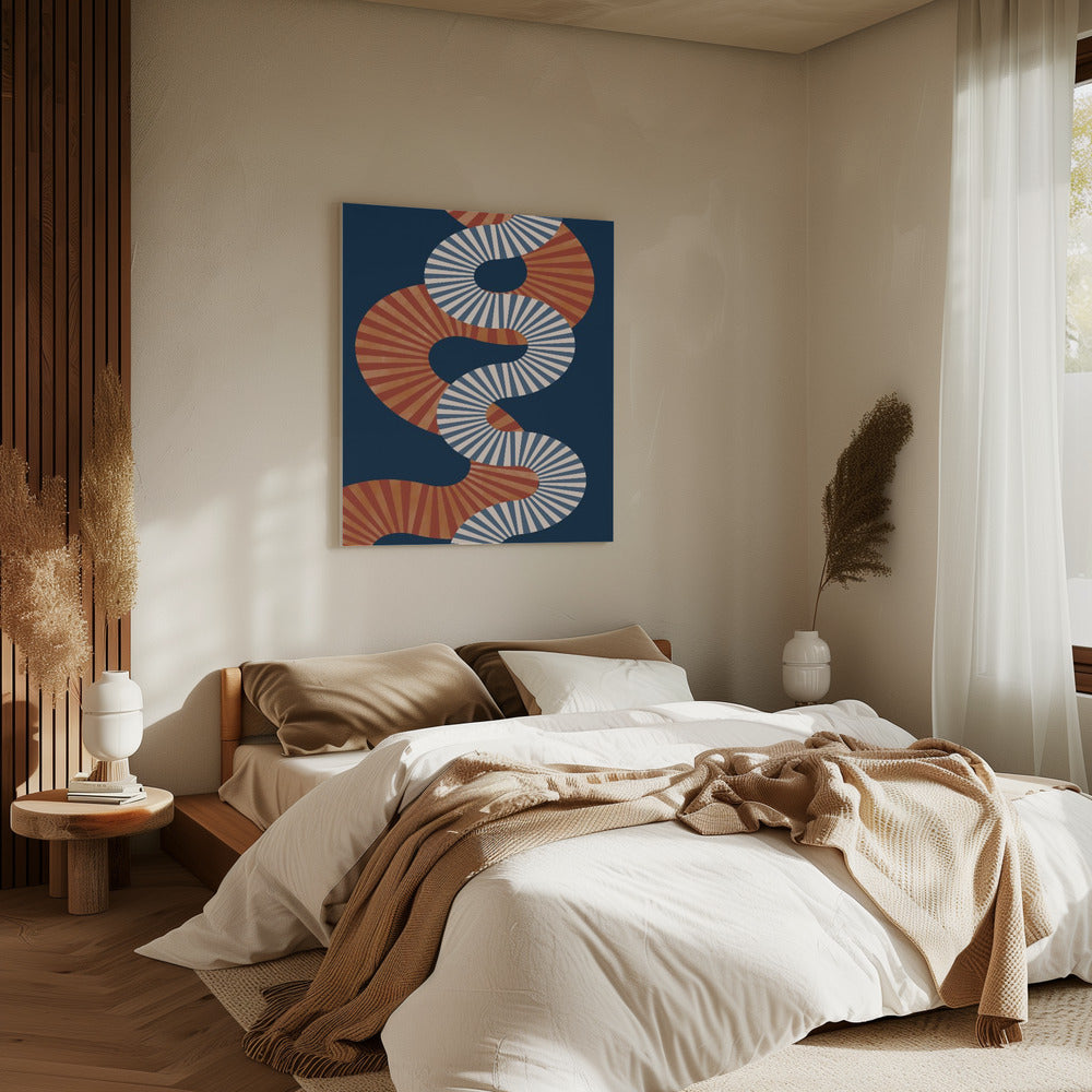 Winding Pattern In Retro Colors | Canvas