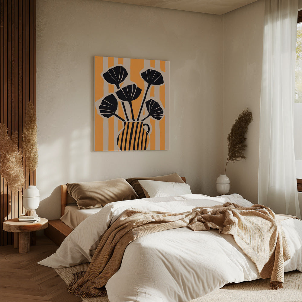 Kräftige Blumenstreifen | Leinwand