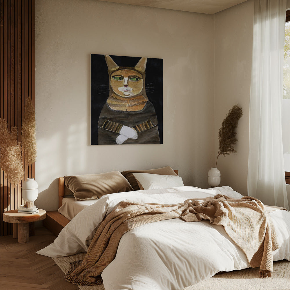 Mona Lisa Katze Lustige Katze Humor Ingwer Orange Katze | Leinwand
