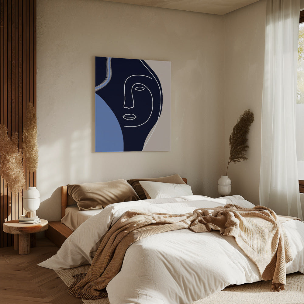 Line Art Gesicht | Leinwand