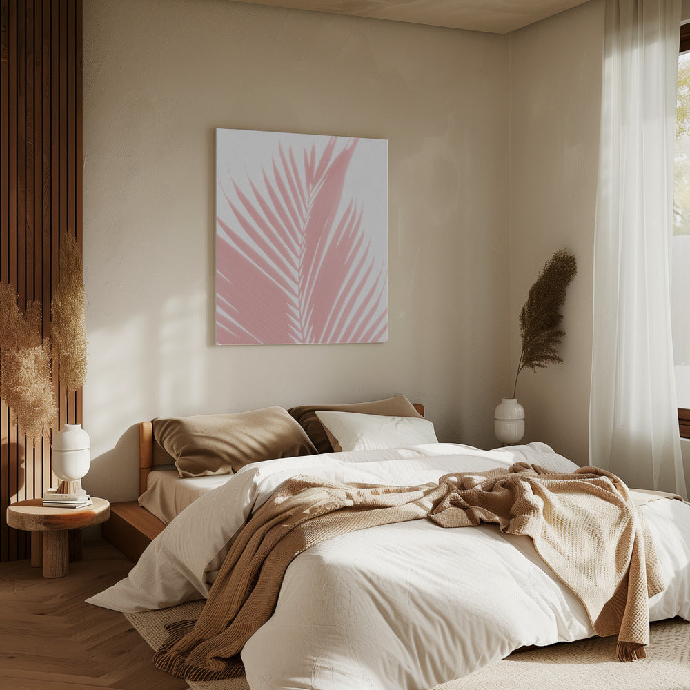 Pink Palm Leaves Silhouette | Canvas