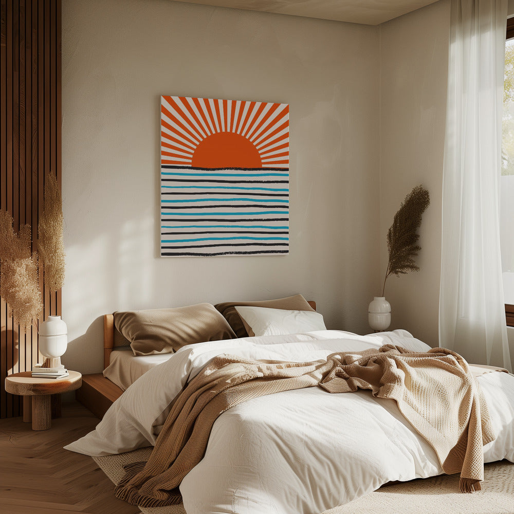 Red Sun and Sea | Canvas