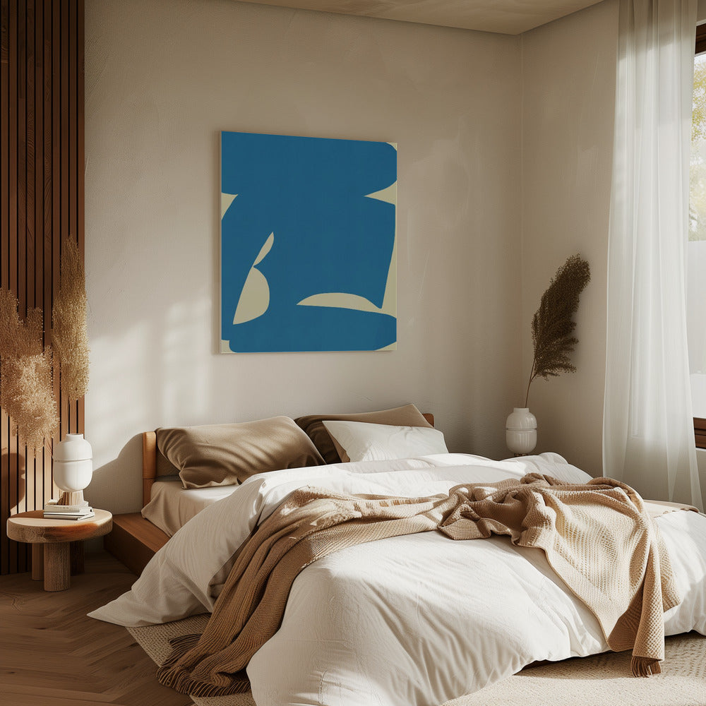 Abstrakte blaue Form | Leinwand