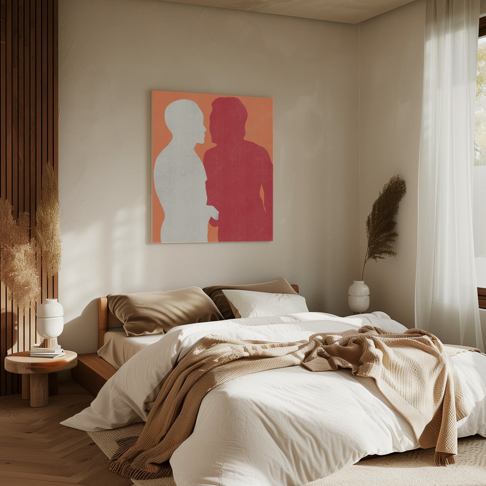 Silhouetten zweier Figuren | Leinwand
