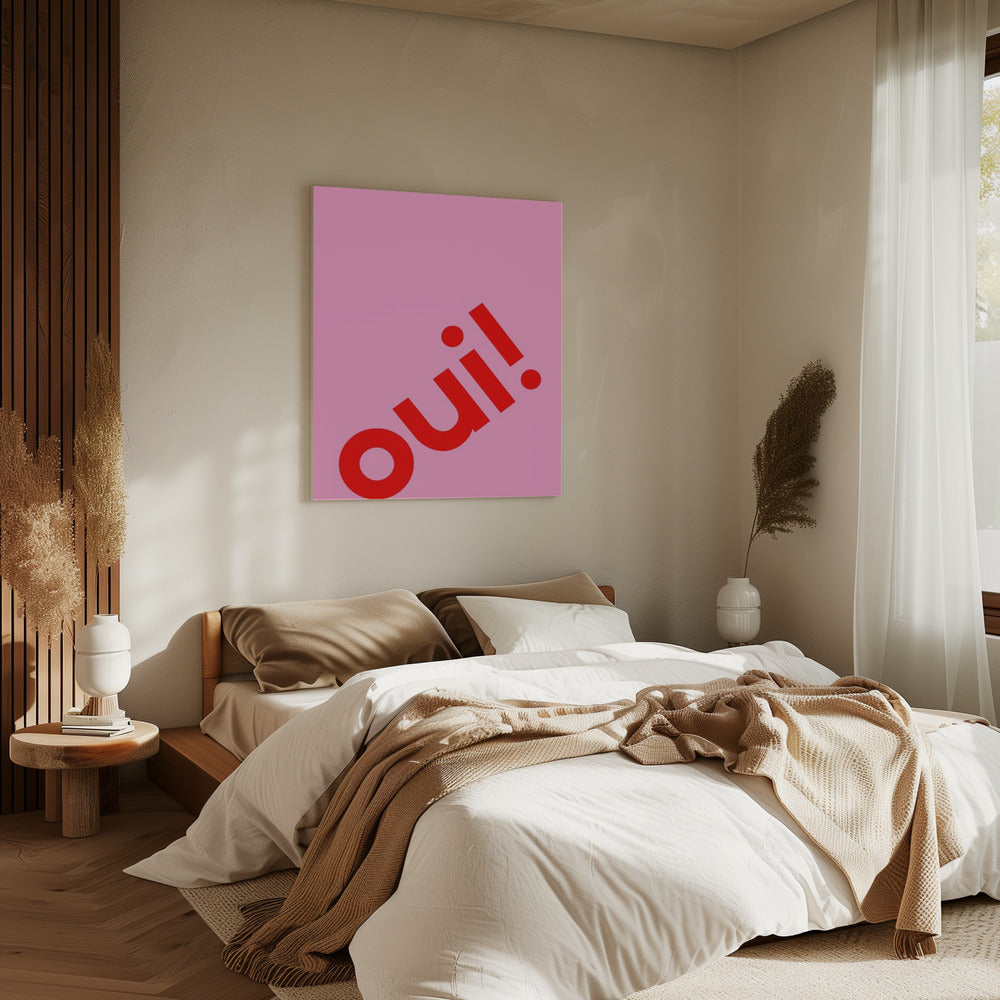 Oui in fetten Buchstaben | Leinwand