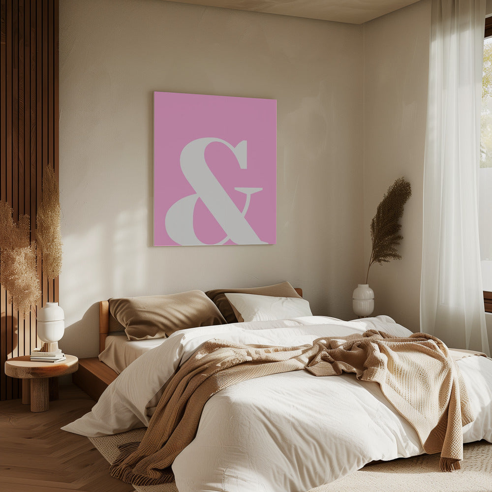 Rosa Ampersand-Anhänger | Leinwand