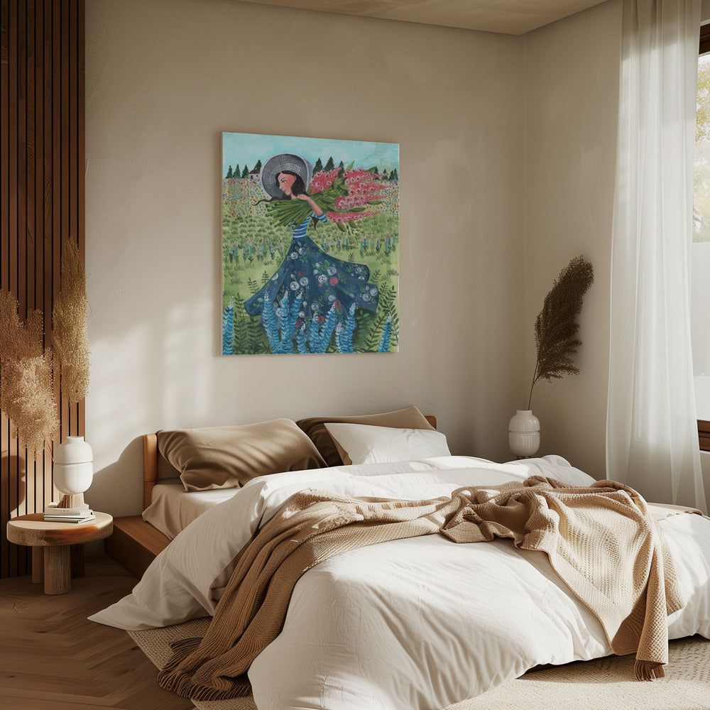 Spaziergang mit Feldblumen | Leinwand