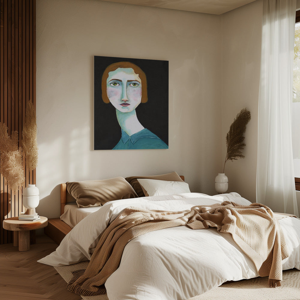 Vintage Dame schaut | Leinwand