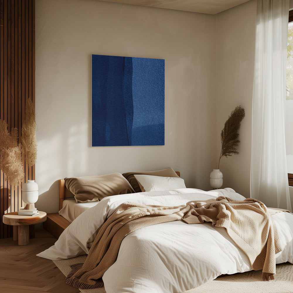 Blue Texture Flowing Vertical Lines | Canvas