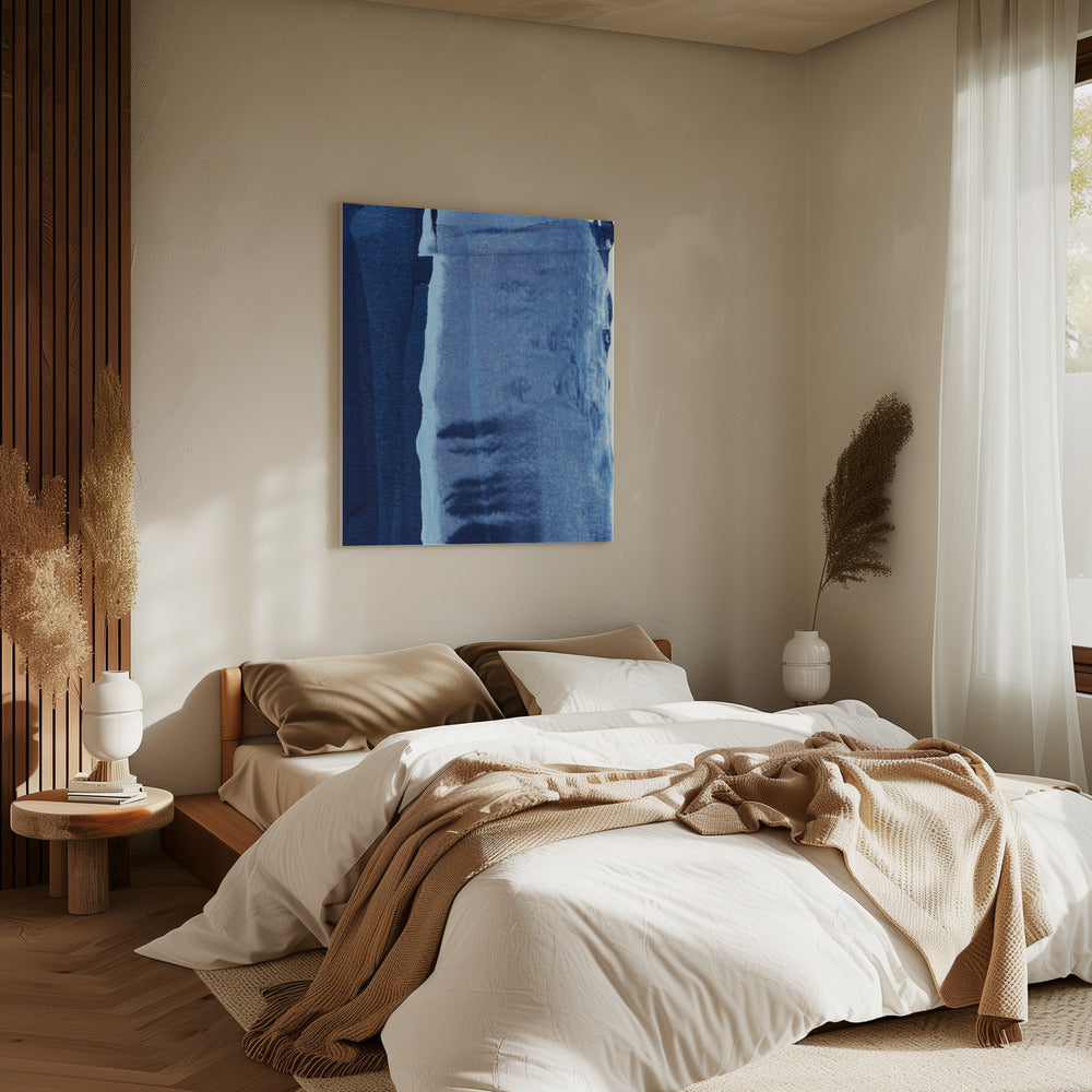 Blue Texture Flowing Vertical Lines | Canvas
