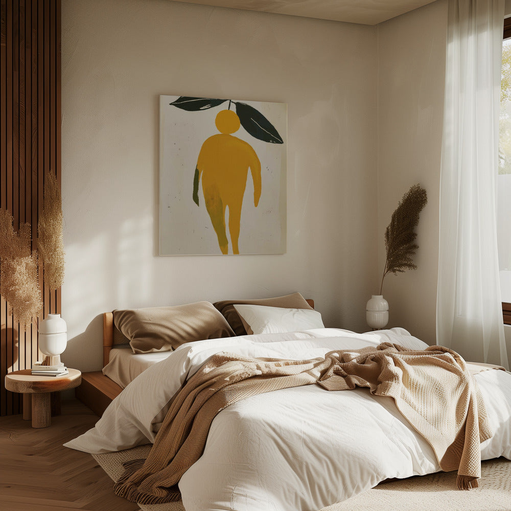 Orangenblatt Figur | Leinwand