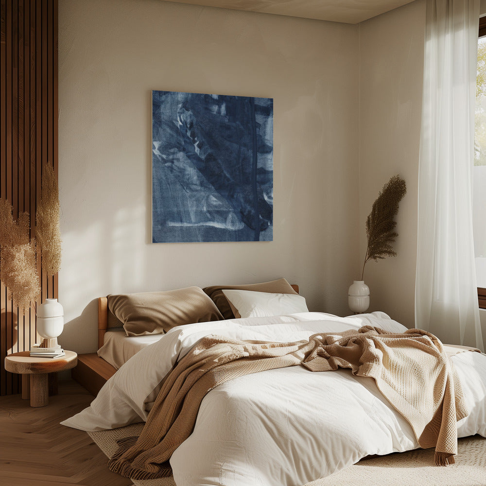 Blue Texture Flowing Vertical Lines | Canvas