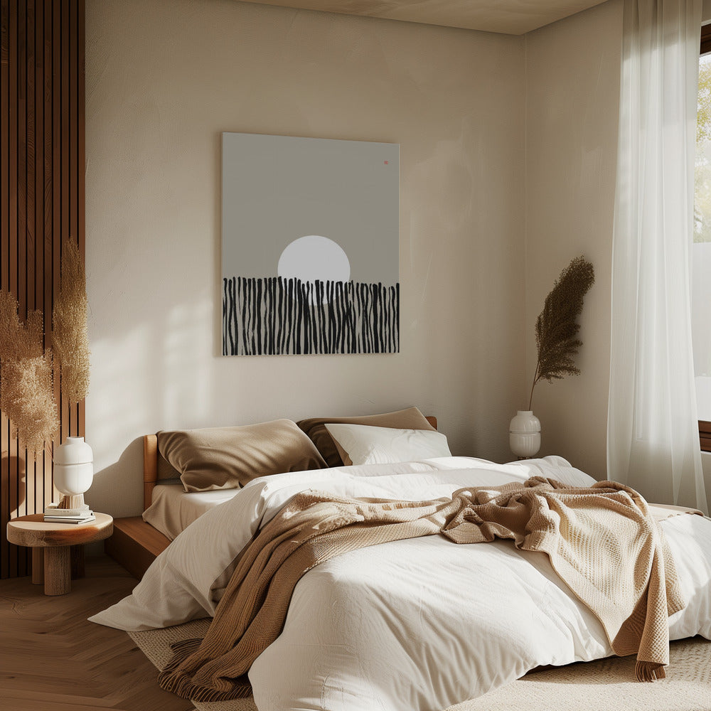 Versteckter Mond Nr. 6 | Hinter dem Zaun | Leinwand