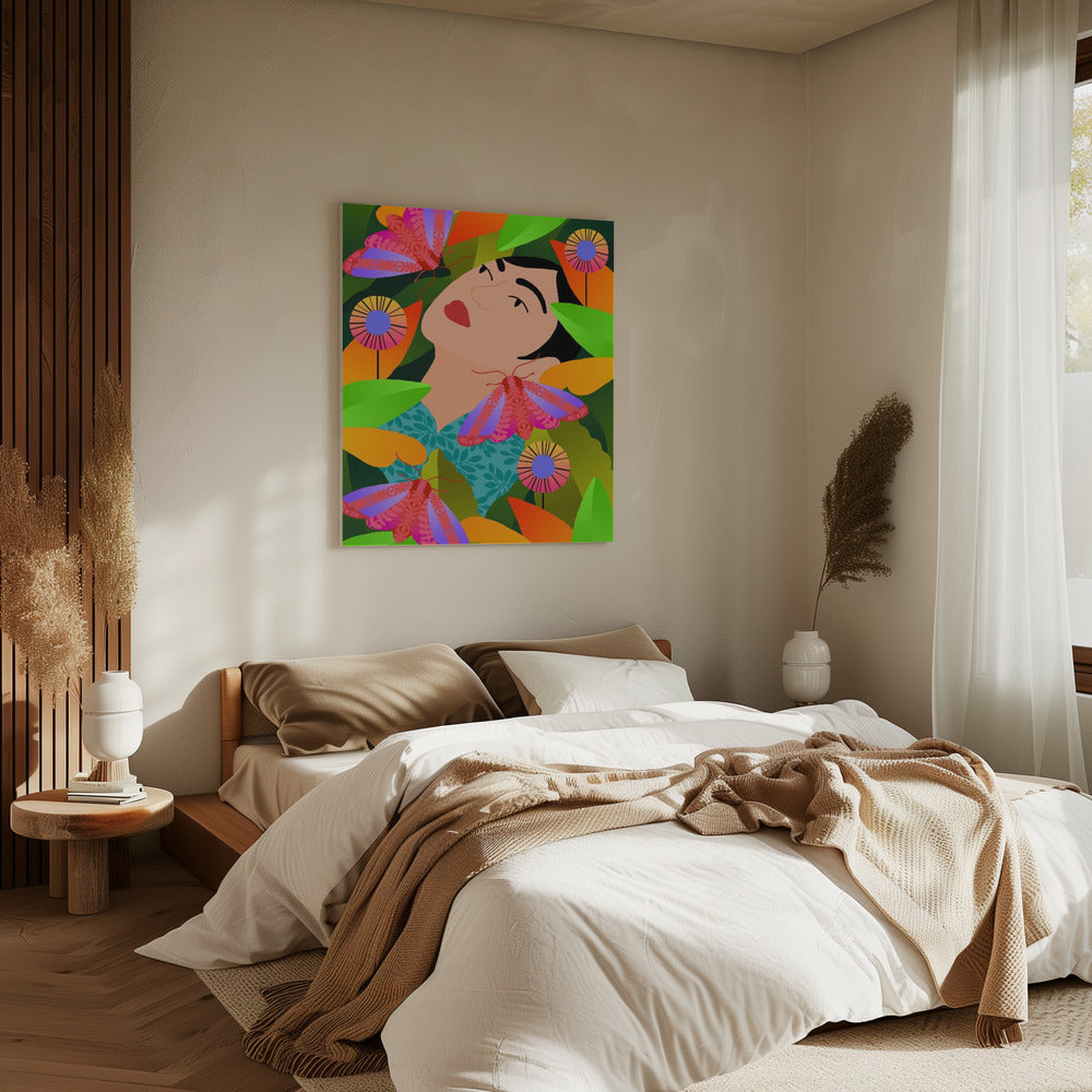Girl With Her Plants | Canvas