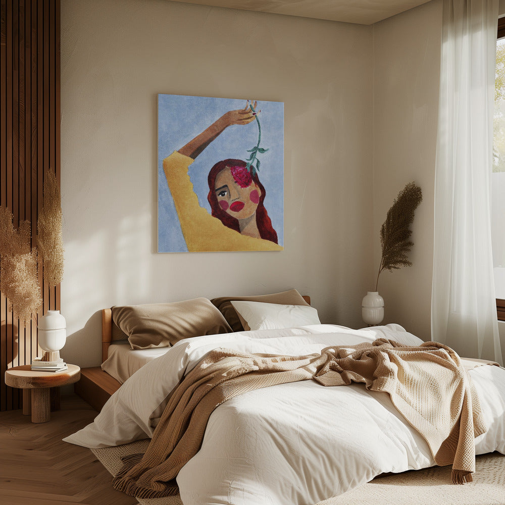 Magda mit Blume | Leinwand