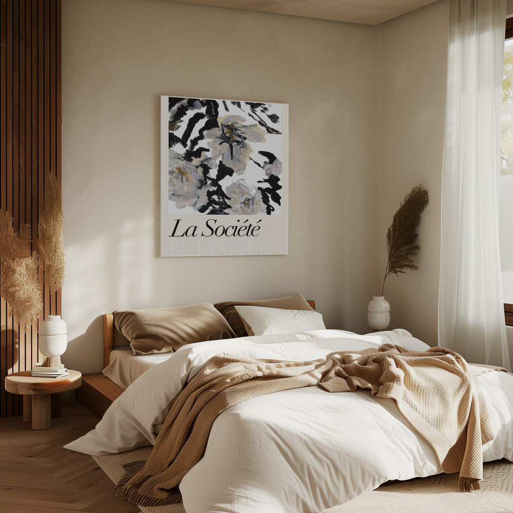 La Société Botanique Balck and White and Cream Flowers 2 | Canvas