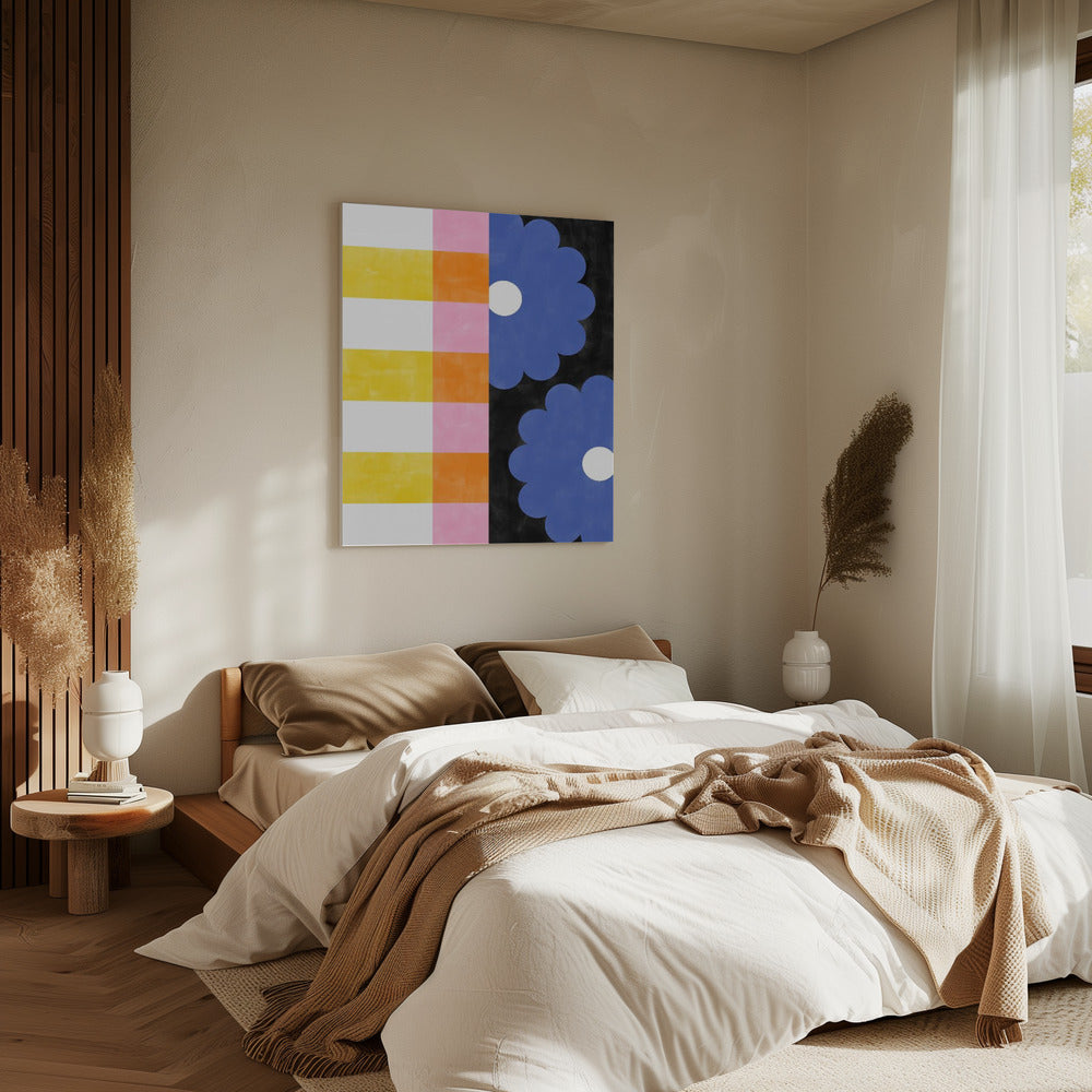 Florale Streifen | Leinwand